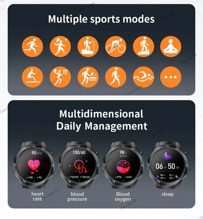2025 GPS Smartwatch for Men  HD AMOLED Display, Bluetooth Calling, Heart Rate Monitor, GPS Motion Tracking & Waterproof Design