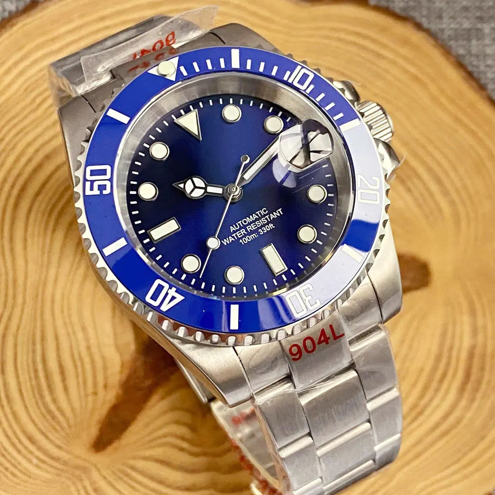 Orologio da uomo automatico 200m impermeabile Miyota8215, orologio subacqueo 40mm con movimento meccanico, luminoso, cinturino Jubilee e fibbia Glide Lock