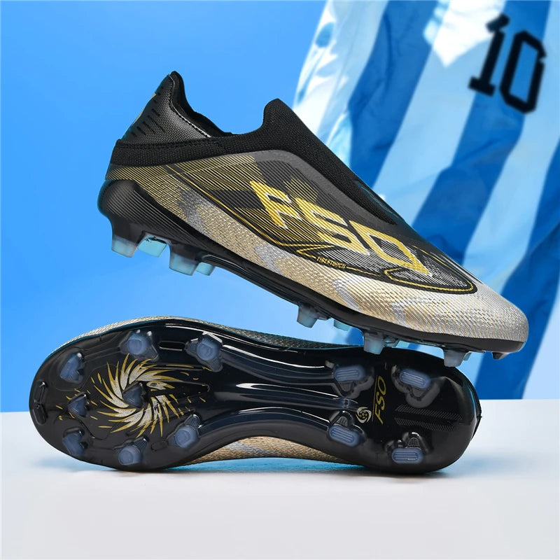 Nouvelles chaussures de football pour hommes, chaussures de sport, chaussures de football de haute qualité, ultralégères, chaussures de futsal, haute tige, respirantes, antidérapantes, pour match en extérieur