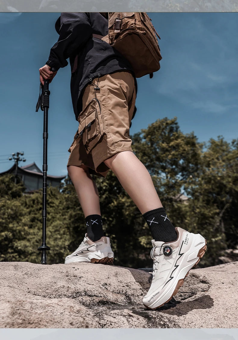 Zapatillas de senderismo transpirables para hombre — Hebilla giratoria, suela antideslizante
