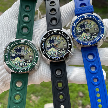 STEELDIVE SD1970J Kanagawa Turtle Full Luminous Dial Ceramic Bezel NH35 AutomaticSTEELDIVE Offical Store Mens Dive Watch
