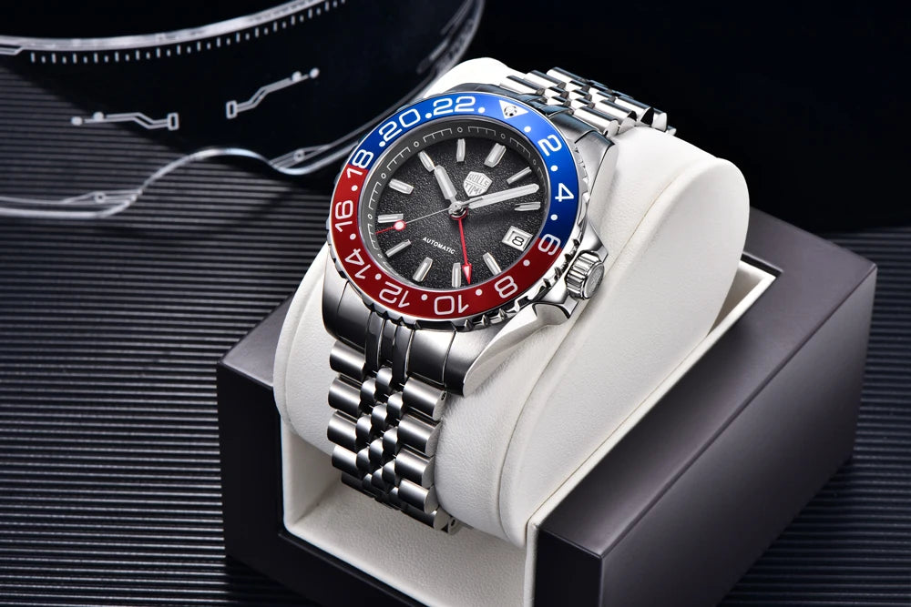 2026 RollsTimi New Men's Watches Luxury GMT Automatic Watch For Men Mechanical Wristwatch AR Sapphire Mirror Luminous Clock NH34