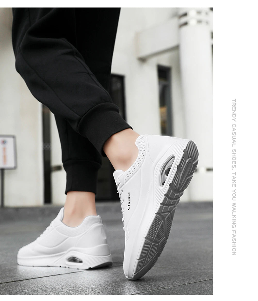 Men's Breathable Shock-Absorbing Running Shoes with Air Cushion Lightweight Low-Top Sneakers for Gym Training Casual Wear