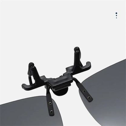 KLASSNUM Men Polarized Sunglasses Clip Can Be Flipped Up Myopia Glasses Clip Anti-UV400 Night Driving Fishing Glasses Accessory