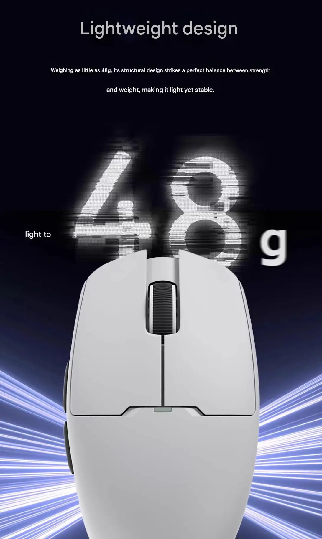 Aigo GM80 PLUS PRO bezdrátová myš Bluetooth PAW3311/PAW3395, lehká 1000HZ kabelová herní e-sportovní myš se třemi režimy, dárek