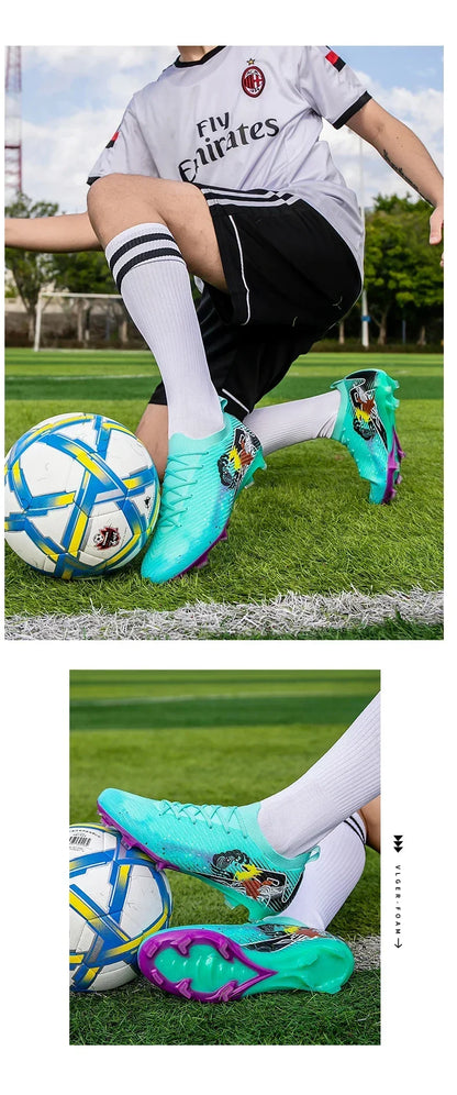 Chaussures de football pour hommes, bottes de football professionnelles originales, chaussures de terrain décontractées de haute qualité, ultra-légères, antidérapantes, pour activités de plein air.