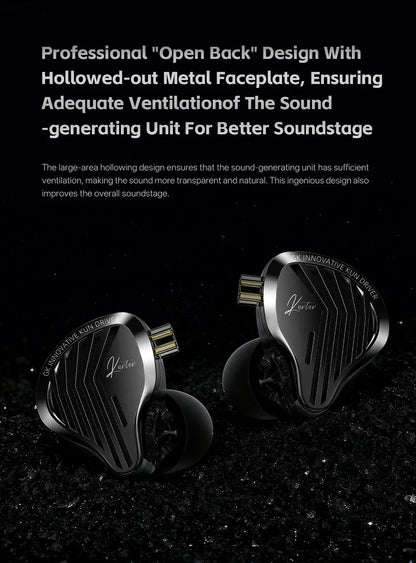 Kz Gk Kunten 1DD Dynamic Drive Earphone Hifi IEMs in ear Earbuds 2pin Detachable Cable Metal Gamer Audiophile headset