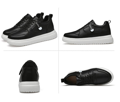 Big Size Lift Men Sneakers Elevator Shoes Heightening Height Increase Insole 7-8CM High Heels Shoes Genuine Leather Sport Shoes