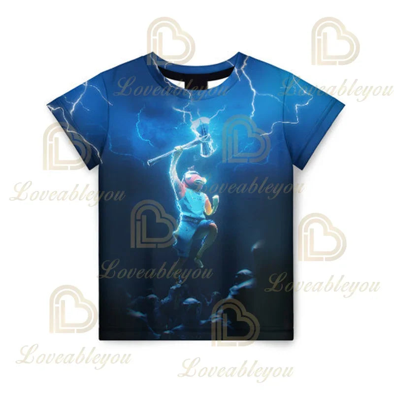 New Fortnite Summer T Shirt Boys Cartoon Cute Tee Short Sleeve Shirt Men Women Children Tshirts Teenager Tee Streetwear Tops