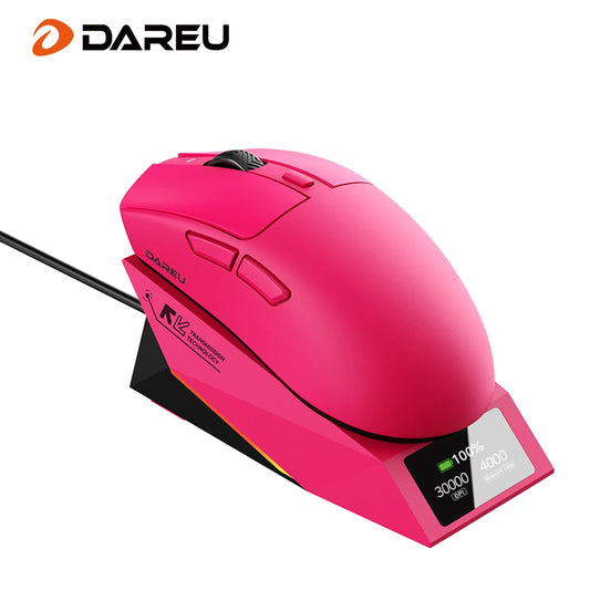 Ratón gaming inalámbrico DAREU AIM-750 (3950), tasa de sondeo de 8khz, 30000 DPI, modo triple, 60g, con base de carga