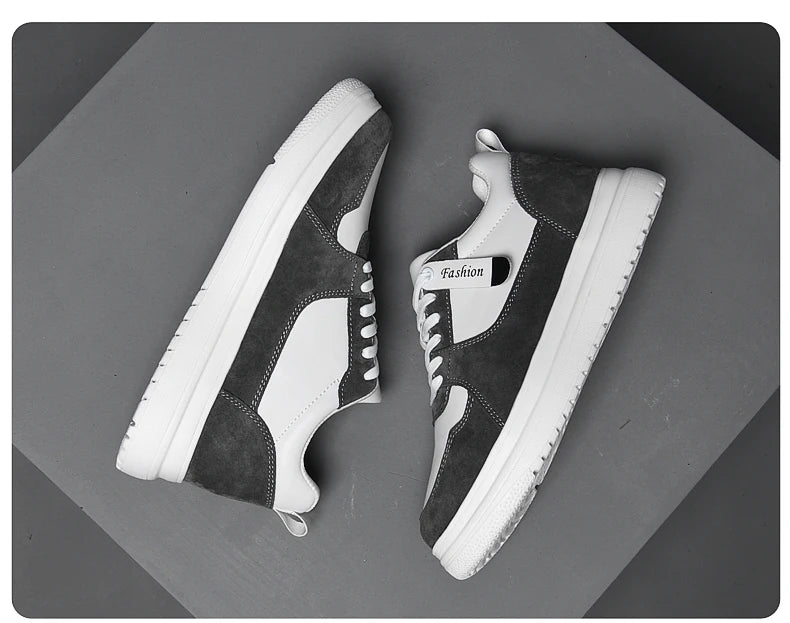 Big Size Lift Men Sneakers Elevator Shoes Heightening Height Increase Insole 7-8CM High Heels Shoes Genuine Leather Sport Shoes