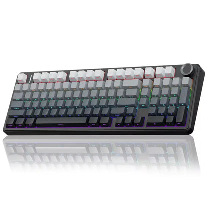 AULA F99PRO Gaming Mechanical Keyboard 99 Key Three Mode Wireless Hot Swappable Gasket Structure Custom Keyboard with Media Knob