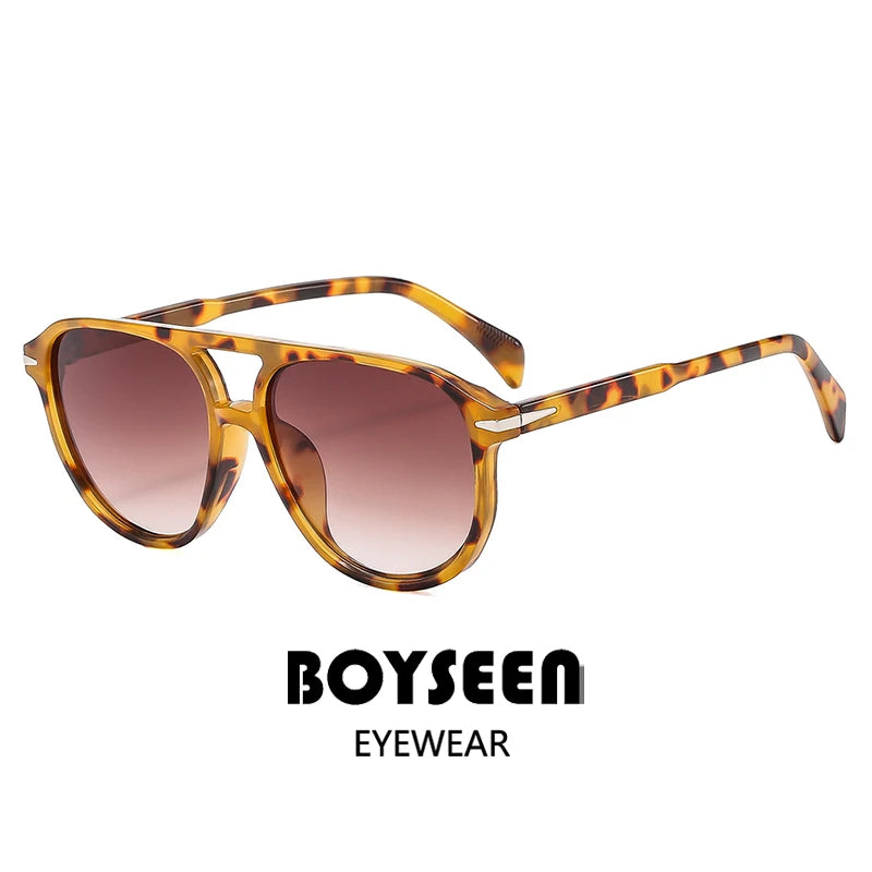 BOYSEEN Beach Sunglasses Man Summer Orange Sun Glasses UV400  Can Do Prescription Glasses Big Frame Blue Eyewear