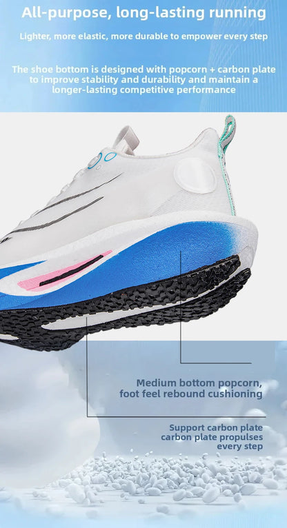 Men's Carbon Board Running Shoes Marathon Long-Distance Running Sports Shoes Support Stable Casual Women's Breathable Running Shoes