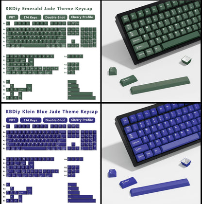 KBDiy 174 Tasten/Set PBT GMK Apollo Tastenkappen, Double-Shot, minimalistisches ISO-Cherry-Profil, für mechanische Gaming-Tastaturen, Tastenkappen für MX