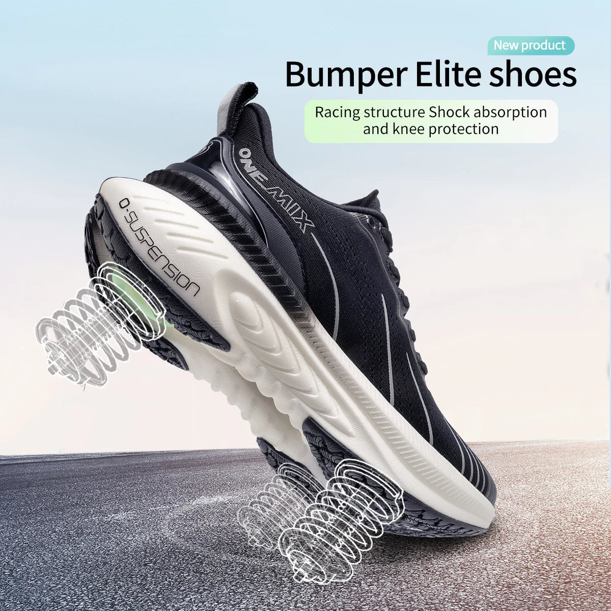 ONEMIX Nieuwe hardloopschoenen met demping voor heren, geschikt voor intensieve hardlopers, met veters, sportschoenen voor dames, antislip, outdoor, atletische herensneakers