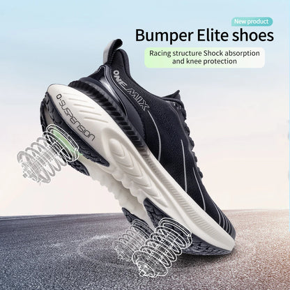 ONEMIX Nieuwe hardloopschoenen met demping voor heren, geschikt voor intensieve hardlopers, met veters, sportschoenen voor dames, antislip, outdoor, atletische herensneakers