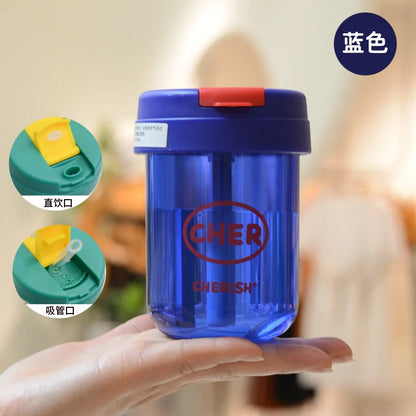 Game Fortnites Mini Straw Cups School Student Plastic Water Bottle Children Leak-proof Coffice Milk Cups Travel Outdoor Office
