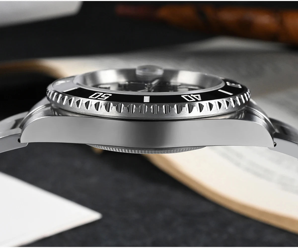 Relógio San Martin New Upgraded Sub para homem PT5000 ST2130, relógio de mergulho automático com luneta em cerâmica, resistente à água até 200m, safira SN0017G