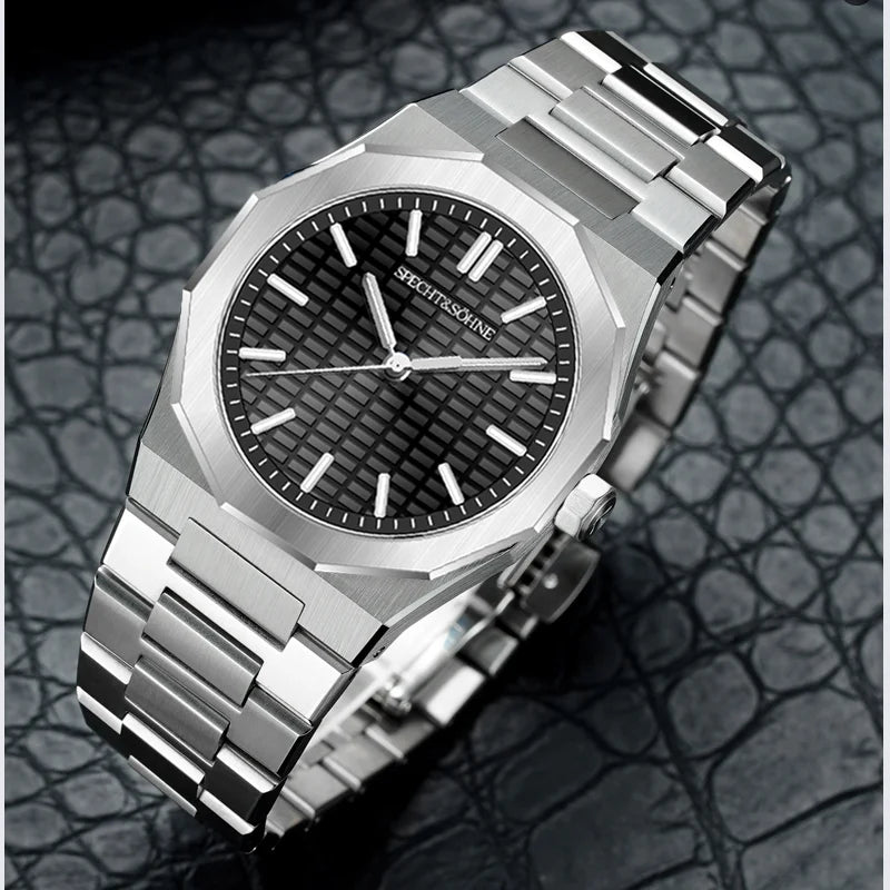 New 2026 Fashion Rare Specht & Söhne Men's Watch Ultrathin 38MM Steel Sapphire Crystal VH31 Quartz Wristwatch Relogio Masculino
