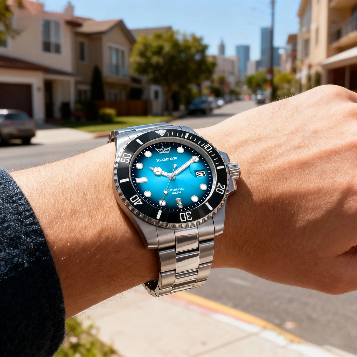 Water Ghost Luminous Dive Watch with Ceramic Bezel Waterproof Automatic Mechanical Movement Stainless Steel Watch Strap