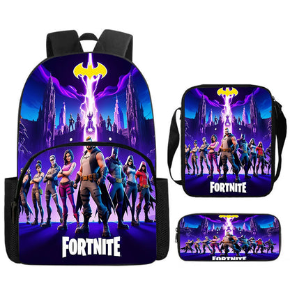 Fortnite 3Pcs Bag Set, Backpack with Front Pocket, Crossbody Bag and Pencil Case, Boys and Girls The Best Gift for Children