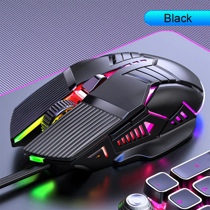 3200 DPI Ergonomic Wired Gaming Mouse, USB Computer Mouse, Gaming RGB Backlit Gamer Mouse, 6 Button LED Silent Mice for PC Laptop