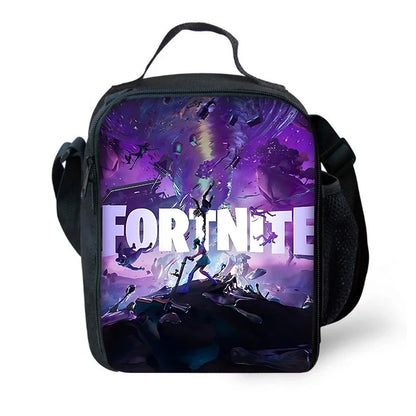 Hot Game Child Backpacks Lunch Bag Pencil Case Pupil Large Capacity School Bags Design-F-FortniteS For Boy Girl Best Gift