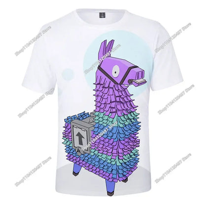 T-shirt 3D Halloween Peely per ragazzi e ragazze, maglietta natalizia Fortnite, Battle Royale Streetwear per bambini, Victory Game, T-shirt da uomo, abbigliamento
