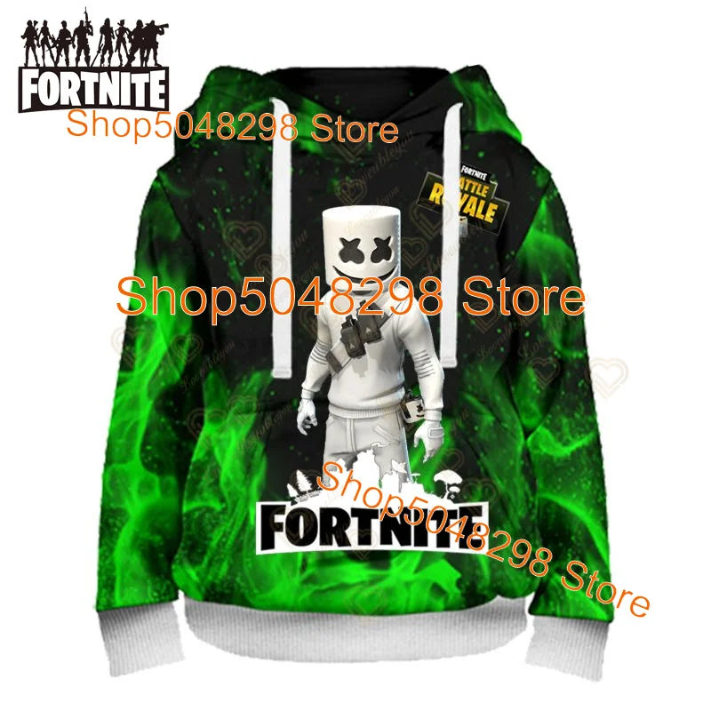Fortnite Hoodies Pullover Sweatshirt Victory Royale 3D Hoodies Streetwear Hooded Clothes Tops for Kids Birthday Gifts
