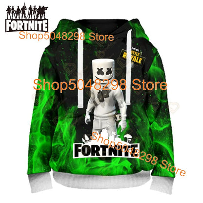 Fortnite Hoodies Pullover Sweatshirt Victory Royale 3D Hoodies Streetwear Hooded Clothes Tops for Kids Birthday Gifts