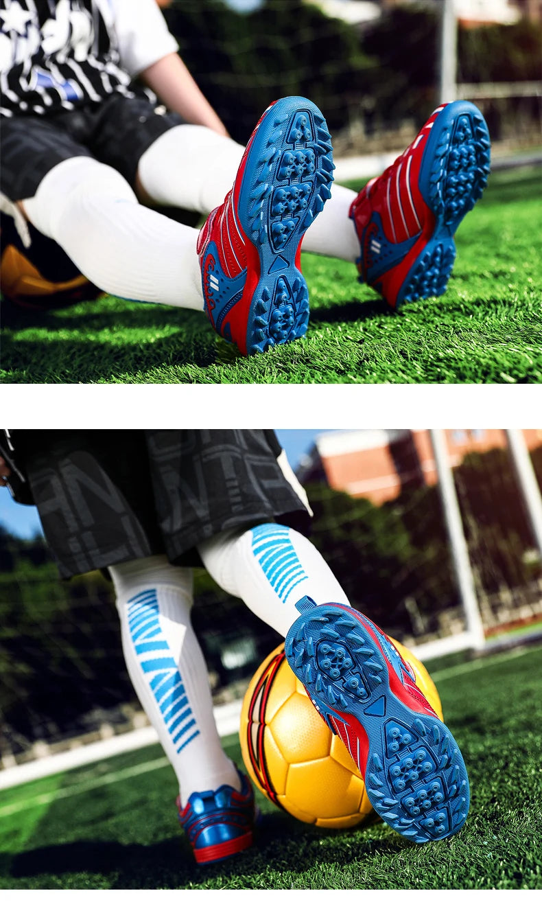 Personality Stylish and Comfortable Boys Girls Training Game Sneakers Indoor Outdoor Lawn Youth Student Soccer Shoes 25-35#