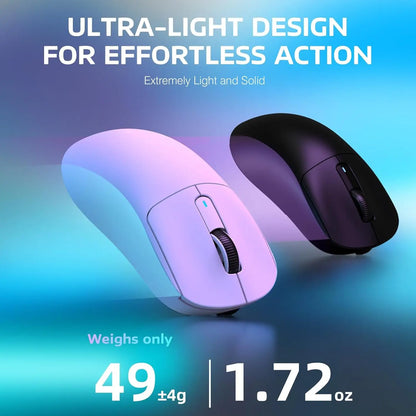 Mouse de gaming wireless Bluetooth Attack Shark X3Pro, PixArt PAW3395, 26000dpi, mouse optic, conexiune tri-mode, mouse de gaming cu macrocomenzi