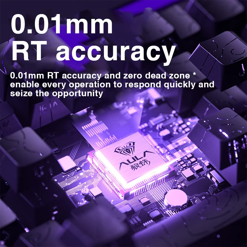 Tastiera AULA HERO 68HE con switch magnetici RGB, tastiera meccanica gaming Rapid Trigger, polling rate 8K, cablata, eSport personalizzata