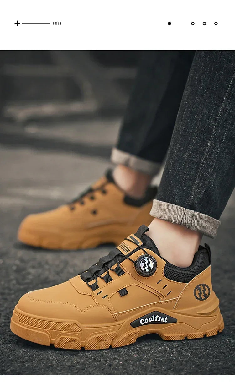 Nouvelles chaussures basses pour hommes, à boucle rotative, sportives, décontractées, tendance, d'extérieur, imperméables, chaussures de travail, semelle EVA, caoutchouc, Zapatillas Hombre