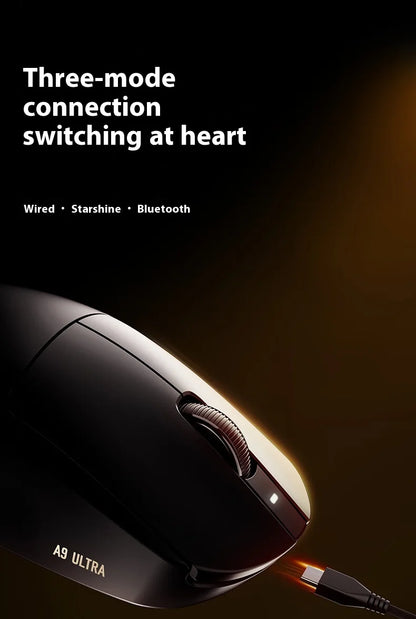 ATK A9 Ultra Wireless Gaming Mouse Tri-Mode 8K, 53g Lightweight Gaming Mouse with Bluetooth, 2.4GHz & Wired, Esports Mouse for PC