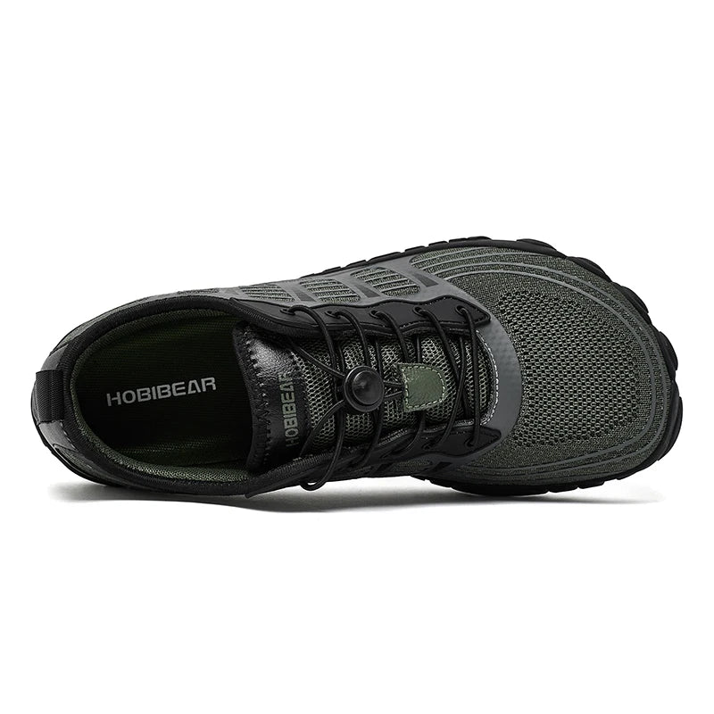 HOBIBEAR Sneaker unisex a punta larga, stile barefoot, antiscivolo, scarpe sportive da esterno con fascia elastica, sneakers da spiaggia