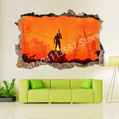 Fortnited Hot 3D Children Cartoon Wall Stickers Waterproof Home Decoration Battle Royale for Kid's Room PVC DIY Vinyl Wallpaper