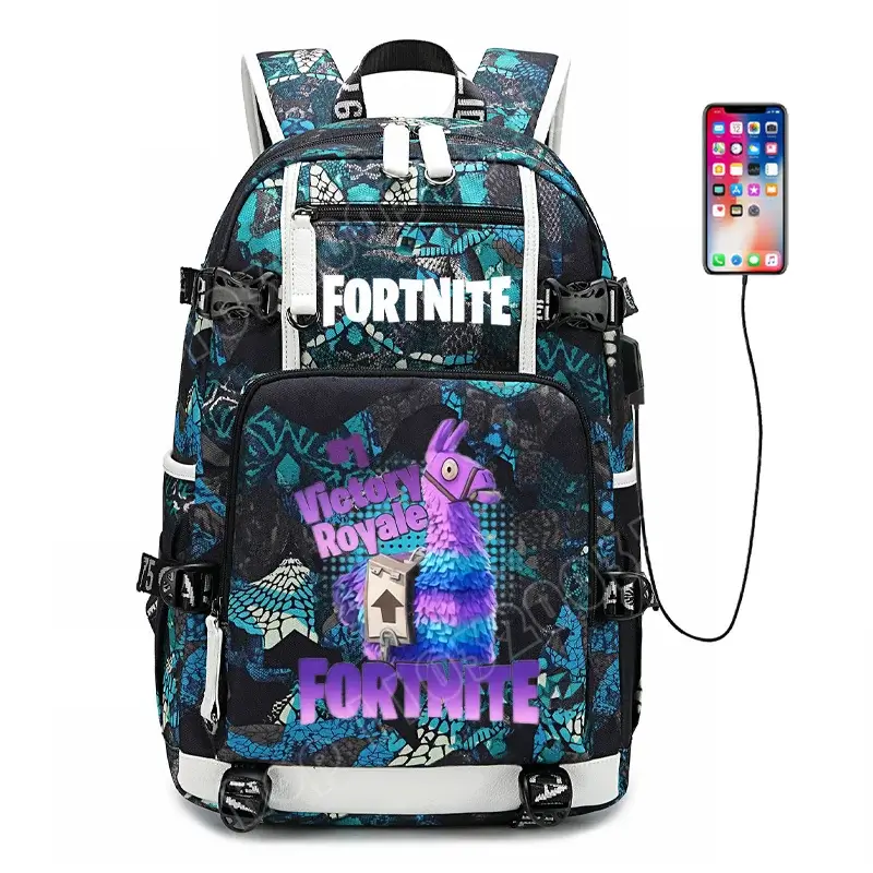 Fortnite Game Print Student Backpack Boys Girls Large Capacity School Bag Waterproof Lightweight Durable Bookbag Birthday Gift