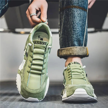 Luksus sneakers til mænd, sportssko, mokkasiner, chunky sneakers til mænd, afslappede sneakers, komfortable, åndbare, trendy designede sko med personlighed