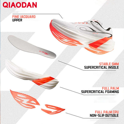 QIAODAN TG1.0 Marathon-wedstrijdschoenen voor heren, schokdempend, met hoge veerkracht, voor langeafstandstraining, hardloopschoenen QDB023253285
