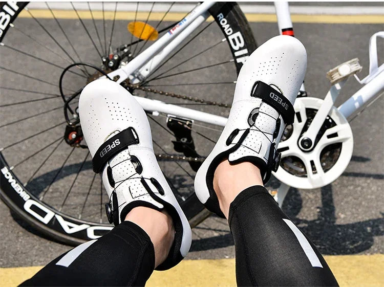 Professional New Sneakers Men Ultralight Double Buckle Cycling Shoes MTB Luminous Road Bike Shoes