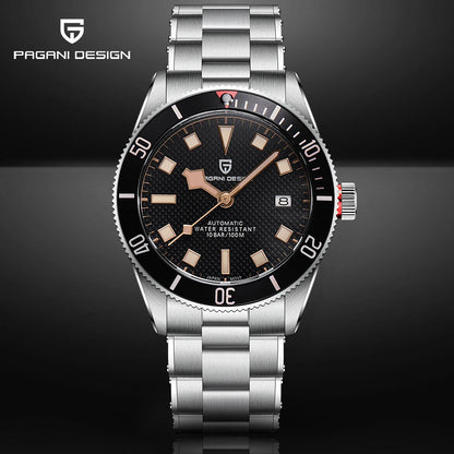 Avtomatska moška ura PAGANI DESIGN – Luksuzni model tipa BB58, mehanska športna zapestna ura iz nerjavečega jekla, vodotesna