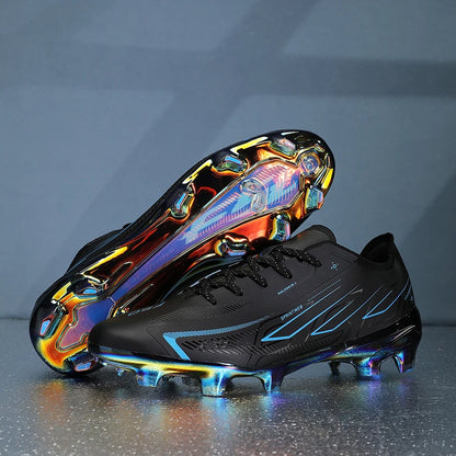 Chaussures de football pour adultes, économiques, en tissu mélange de polyuréthane, avec crampons en caoutchouc résistants et antidérapants, idéales pour les amateurs et les passionnés de football.