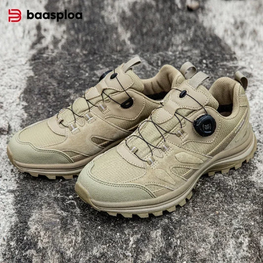 Baasploa Men's Hiking Shoes Non-Slip Wear-Resistant Outdoor Climbing Walking Shoes Comfort Inner Cotton Outdoor Sneakers