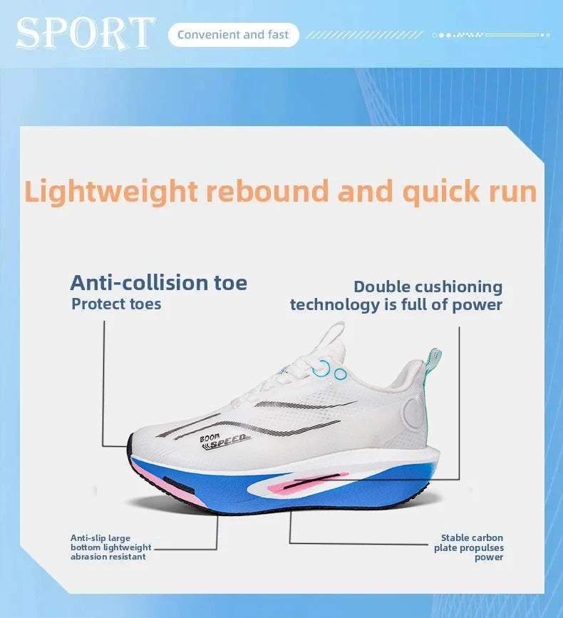 Men's Carbon Board Running Shoes Marathon Long-Distance Running Sports Shoes Support Stable Casual Women's Breathable Running Shoes