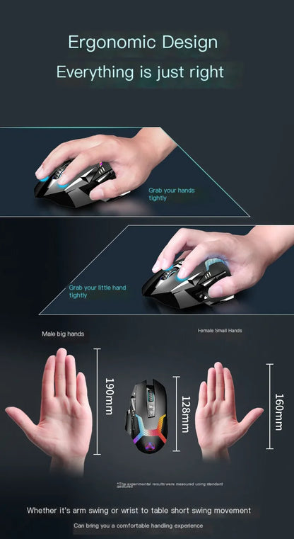 Ratón gaming con cable, 12000 DPI ajustables, programación de macros, retroiluminación RGB, diseño ergonómico y tecla de disparo para e-sports, ratón para PC