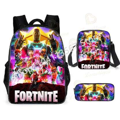 3Pcs/Sets Fortnite School Bags for Boys Girls Cartoon Battle Royale Game Book Bags Sets Games Backpacks School Gifts