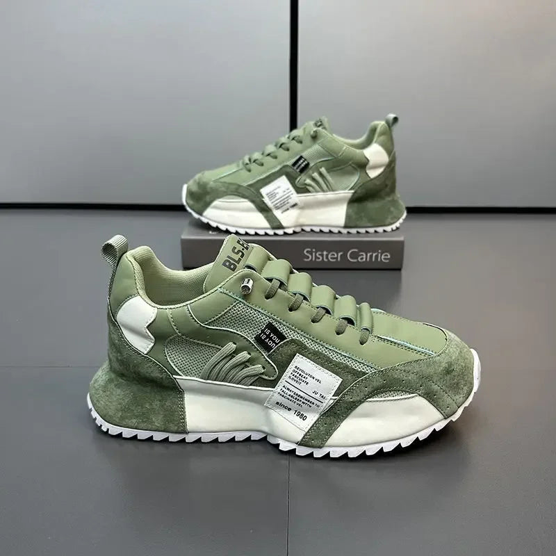 Luksus sneakers til mænd, sportssko, mokkasiner, chunky sneakers til mænd, afslappede sneakers, komfortable, åndbare, trendy designede sko med personlighed