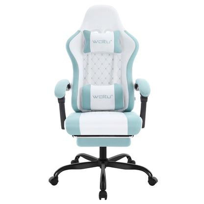 WOLTU Swivel Computer Chair with Massage Function Ergonomic Office Chair with Pillow & Footrest Height Adjustable Gaming Chair